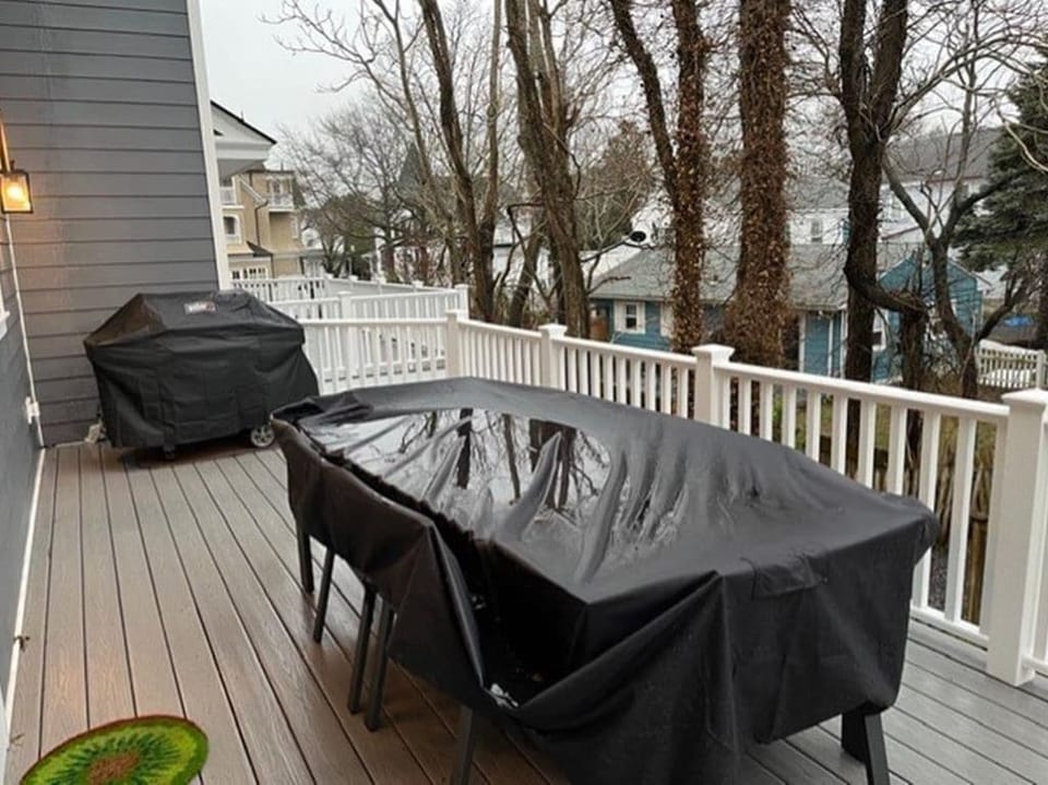 Back Deck with table and gas grill