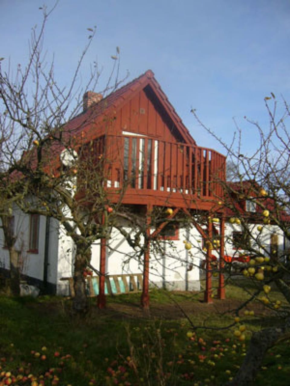 front of the smaller holiday home