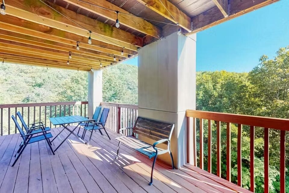 A large deck designed for peaceful moments and enjoying the natural surroundings.