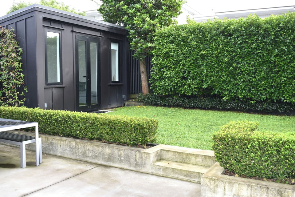 View from courtyard to Workspace cabin