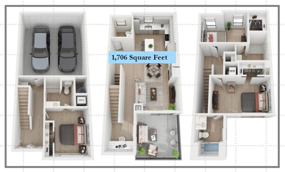 This image is for square footage reference only and isn’t intended to represent décor