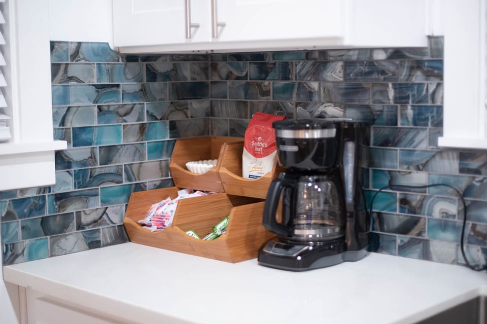 Fuel your adventures with the perfect cup of brew from our trusty coffee maker.
