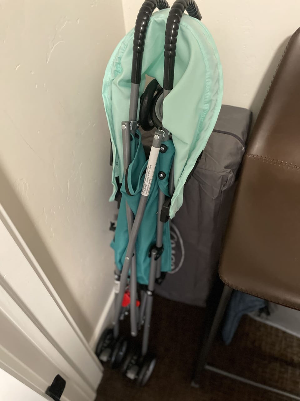 Baby supplies include stroller, porta-crib and high chair