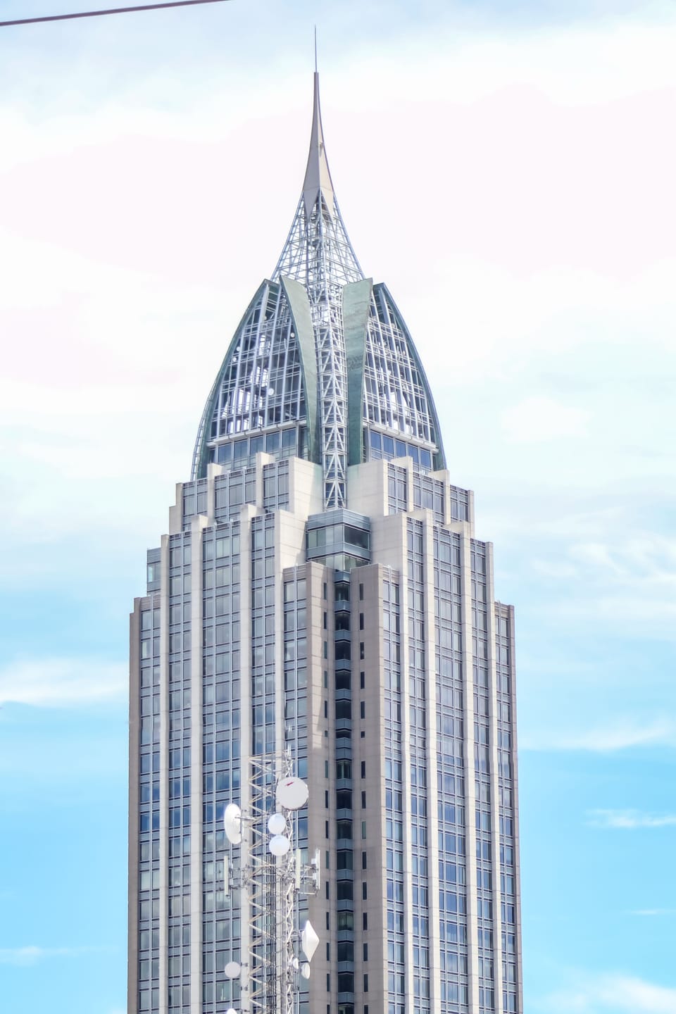 Enjoy the stunning daytime view of RSA Battle House Tower from our apartment!