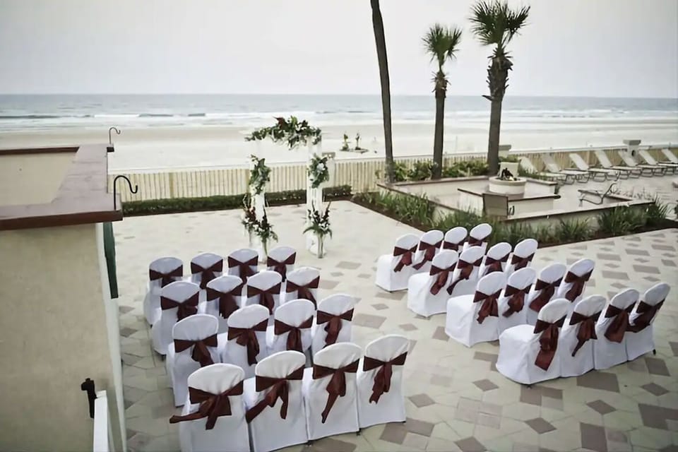 Outdoor banquet area