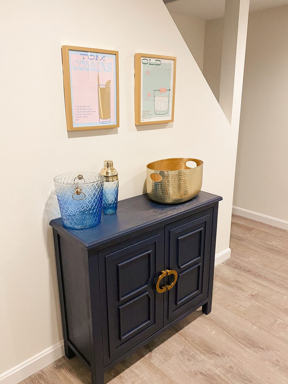 bar nook in finished basement