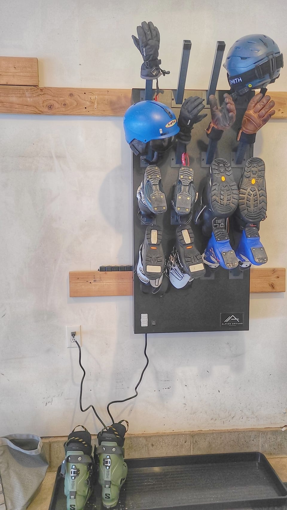 Ski boots, helmets, gloves, all will be dry for tomorrow's adventures!