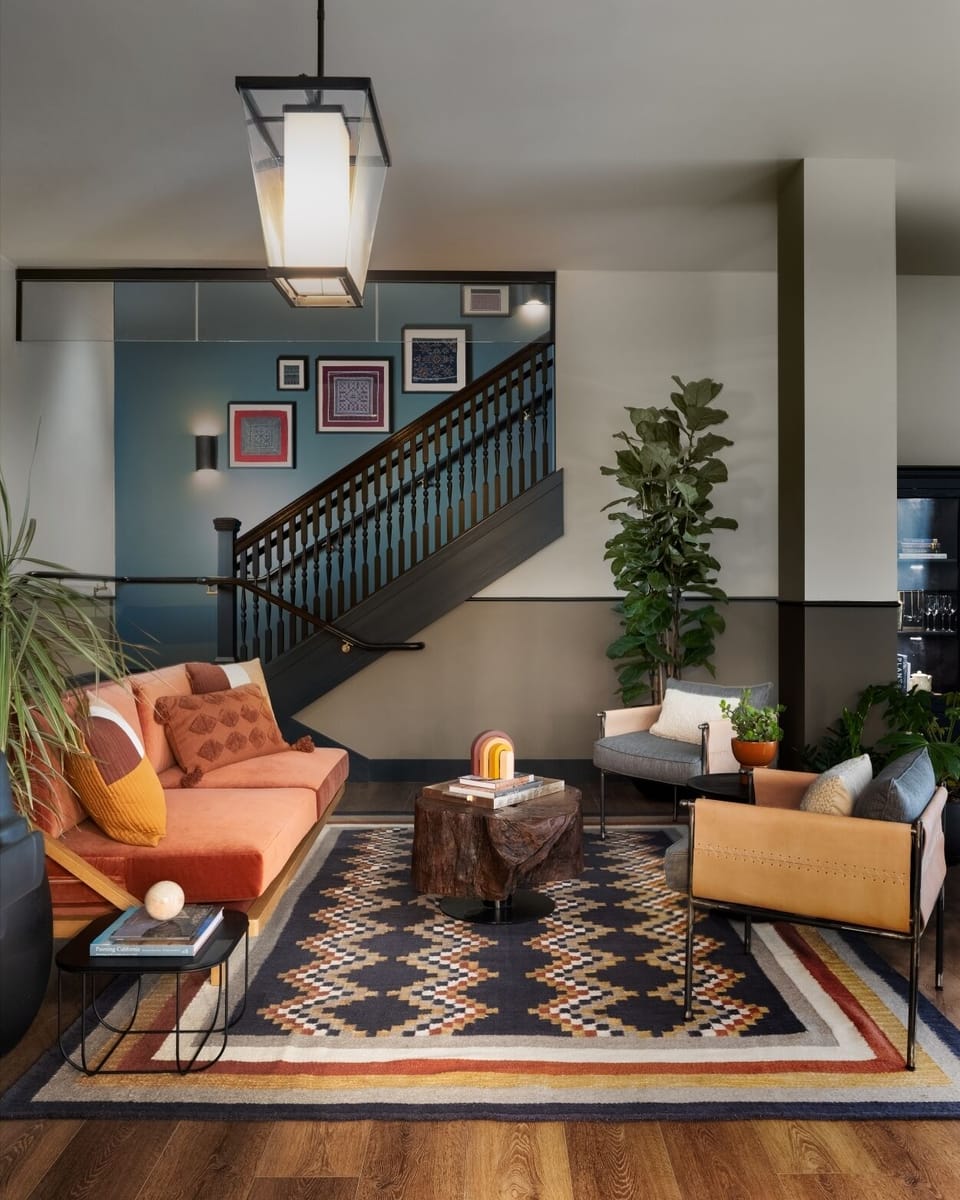 Settle into the stylish lounge for relaxed conversation and coffee.