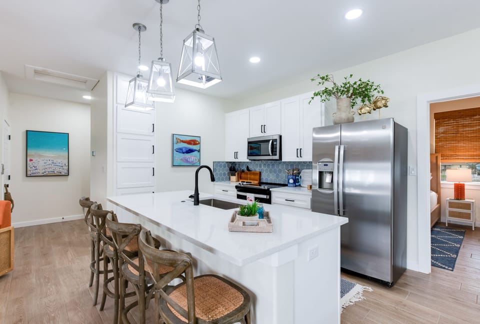 Island breakfast bar for casual dining