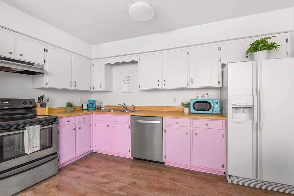 Kitchen stocked with everything you need to stay in and cook a complete meal!