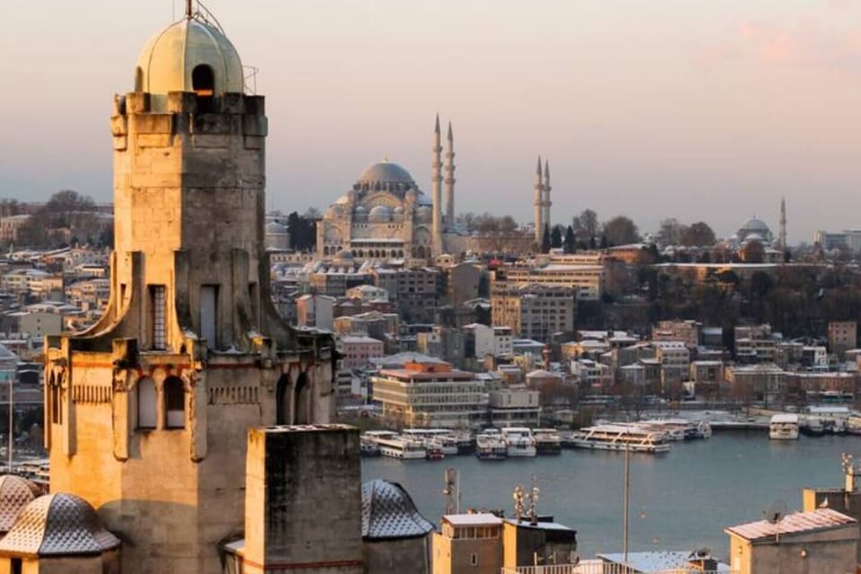 Stunning views right across the Golden Horn from the shared roof terrace a few floors up.