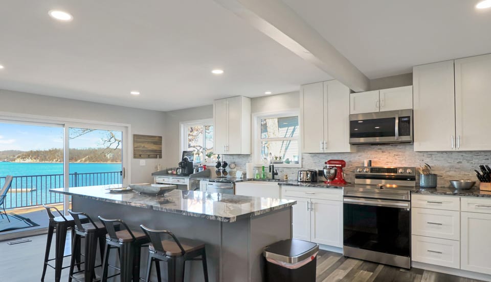Fully Stocked Lake View Kitchen