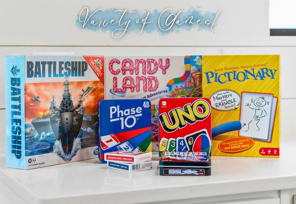 Game night ready! A variety of board games for endless entertainment and family fun. Who's up for a challenge?