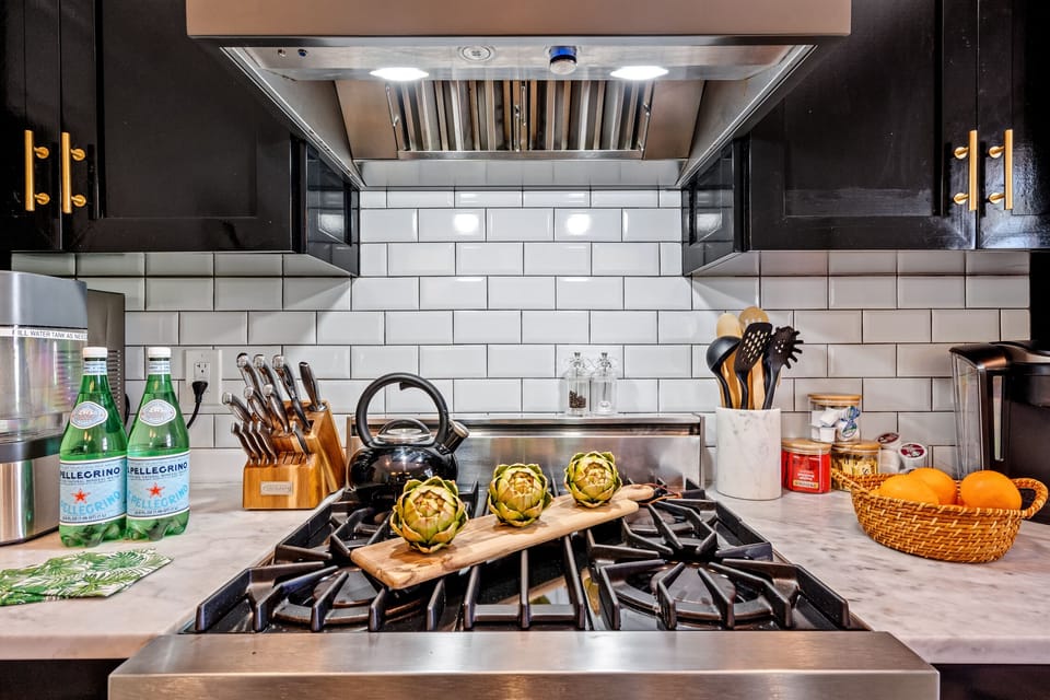 The kitchen is fully stocked (if you choose to cook) with top notch appliances.