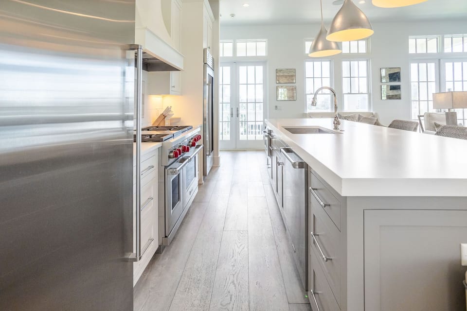 Gourmet kitchen is perfect for cooking meals or bringing in a private chef!