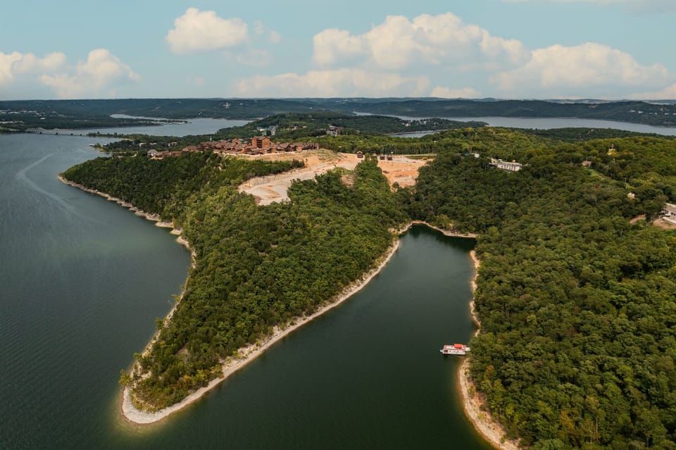 Ariel View of Private Cove with Lake Access