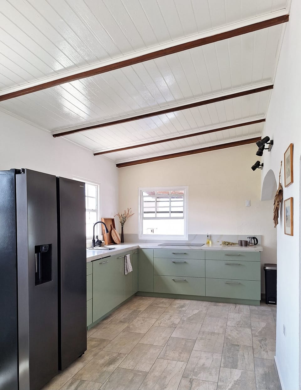the kitchen