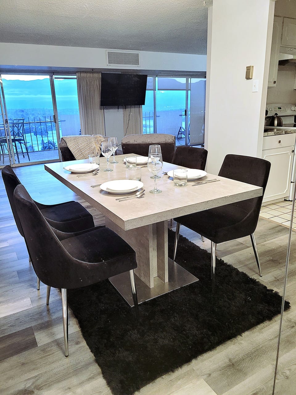 Dining Table wth a view, seats 6
