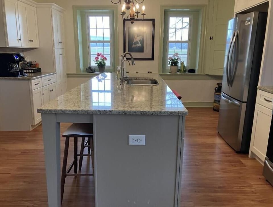 kitchen island with bar stools