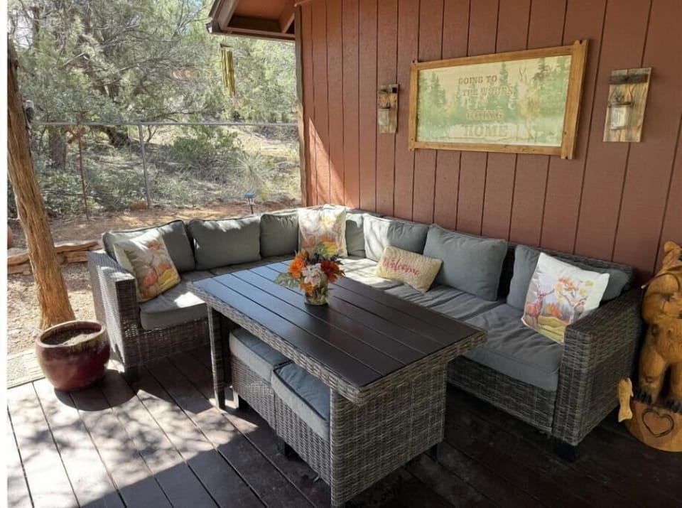 Spacious front porch with seating