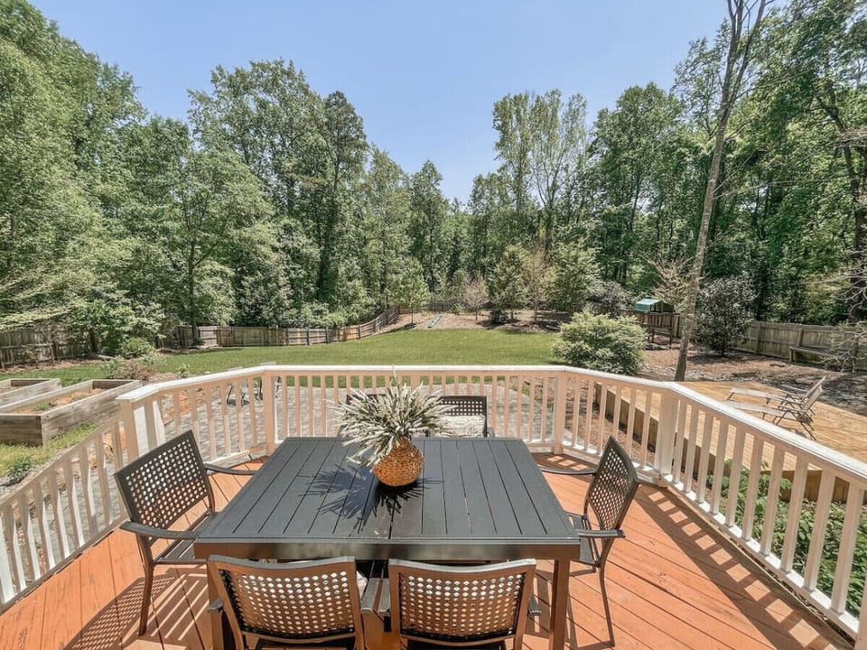 Back deck and outdoor dining table