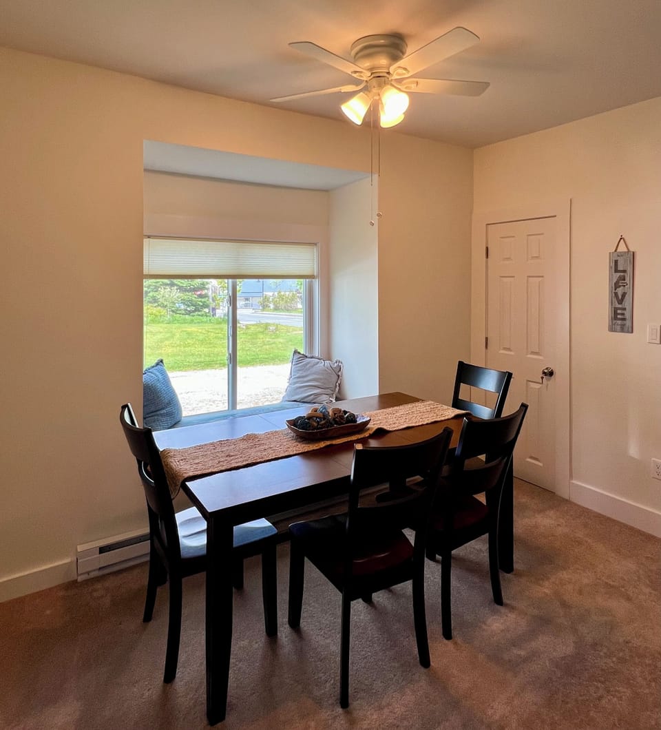 Dining room with window seating 