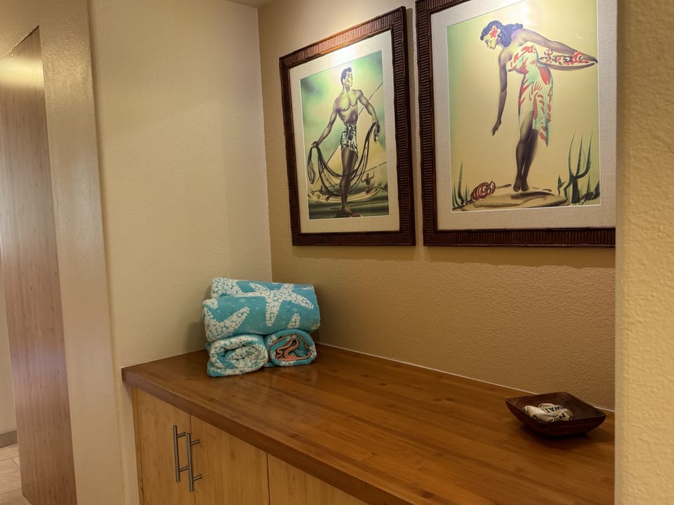 Entryway with convenient space to drop keys, purses, etc.

