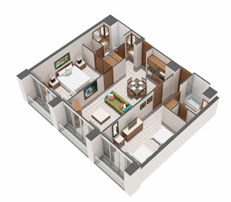 2 bedroom suite layout