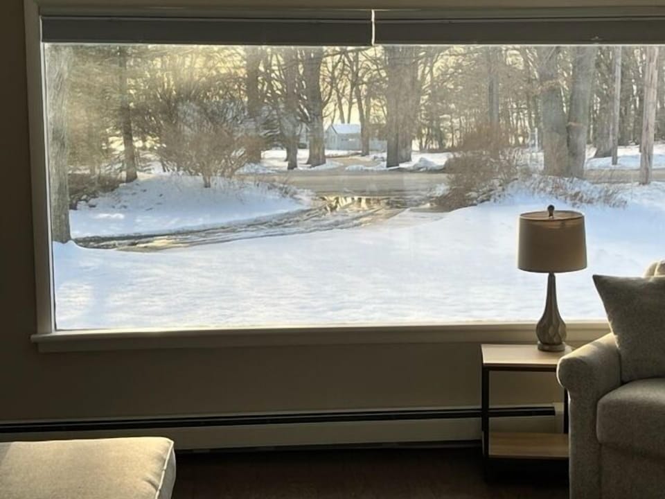 Looking out front bay window