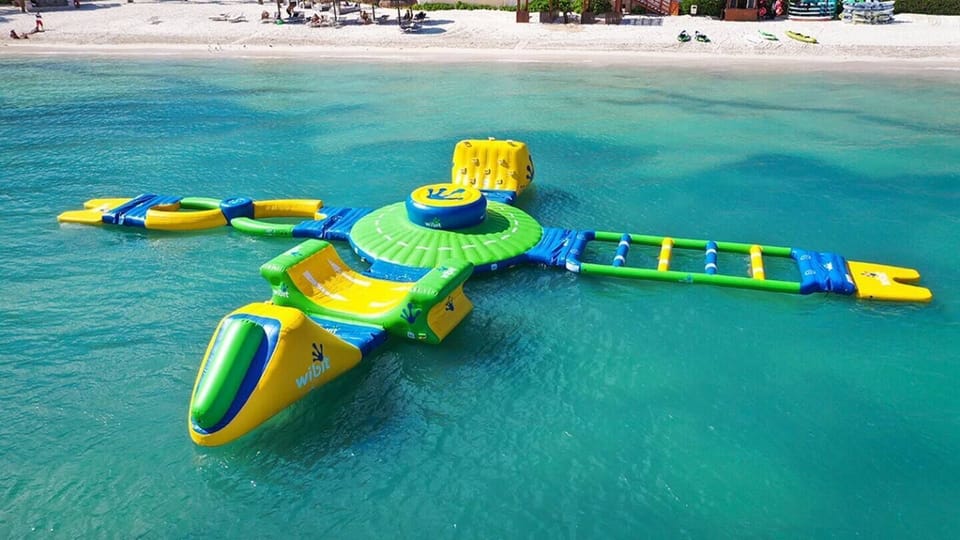 Exciting floating water park at Garza Blanca Cancun’s beach.
