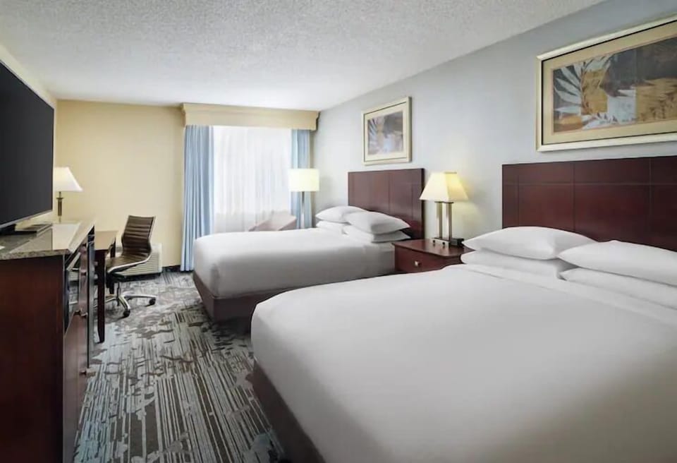 Settle into plush double beds after a day of exploring.