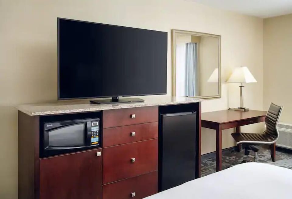 Enjoy easy snacks and movies with in-room essentials.