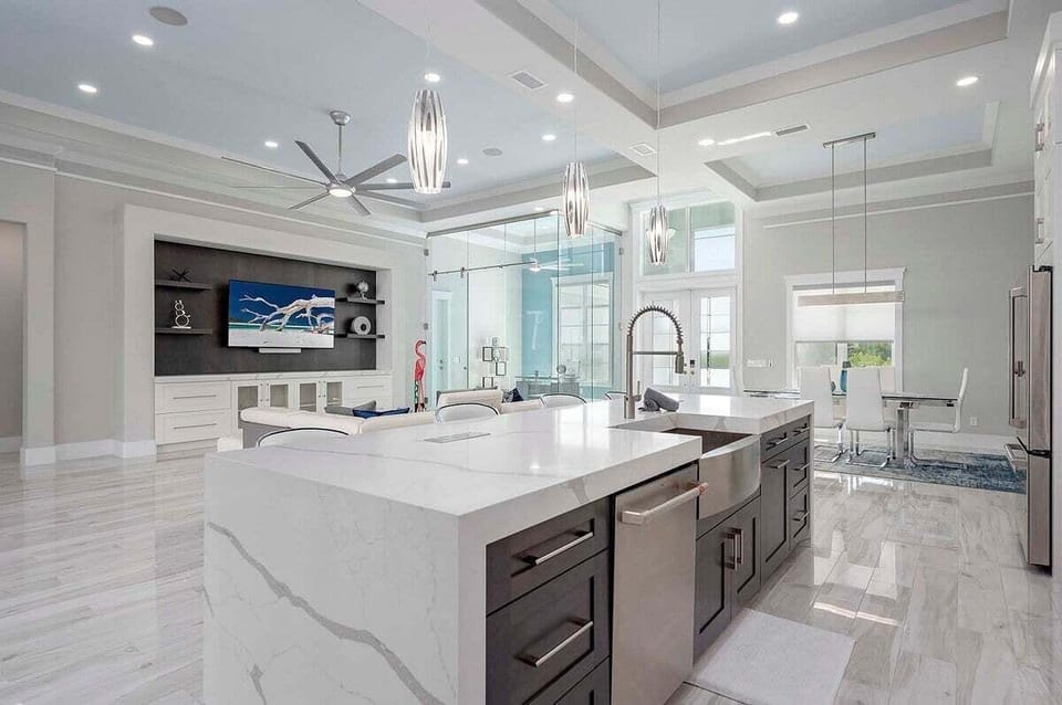 Kitchen with Large Island Great for Entertainment