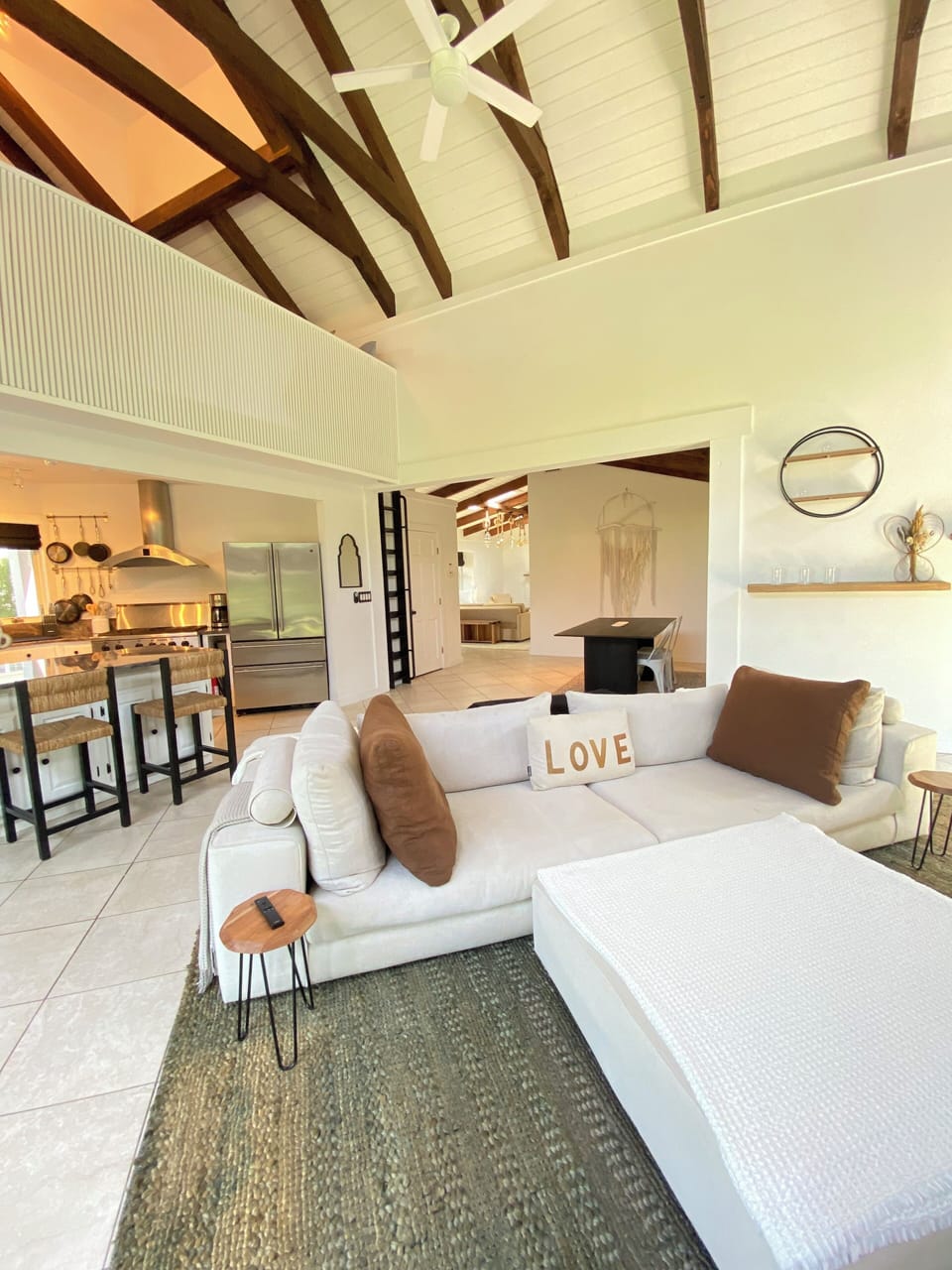 Livingroom and kitchen.