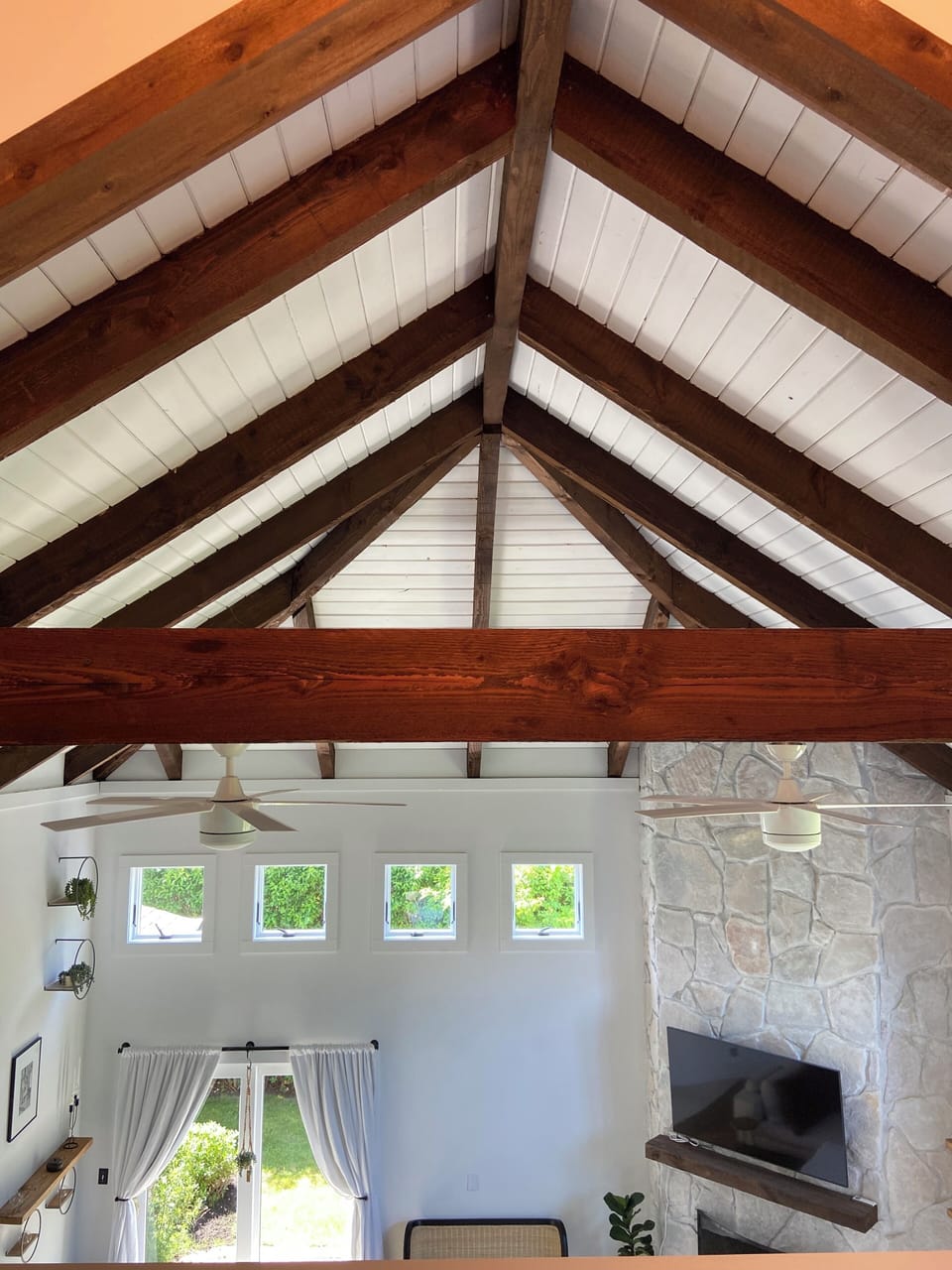View from sleeping loft and deck area.
