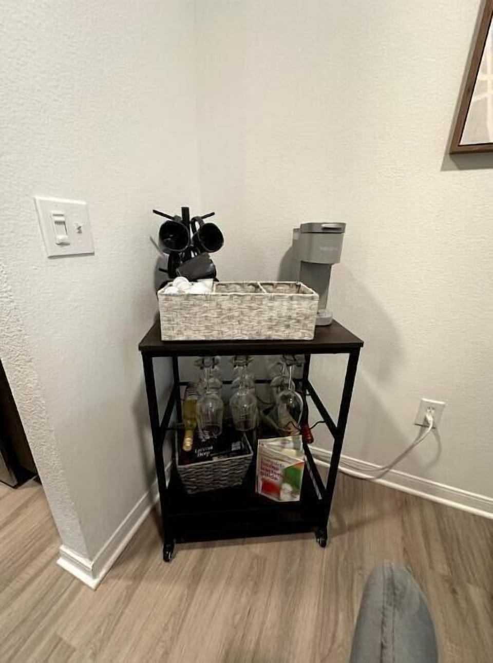 Coffee/ Tea Station: Keurig, mugs, & various coffee, tea, and creamer flavors. 