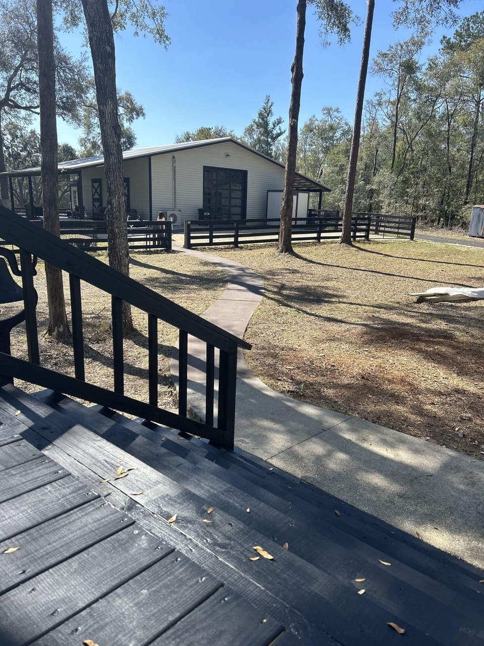 Walkway from main home to lodge.
