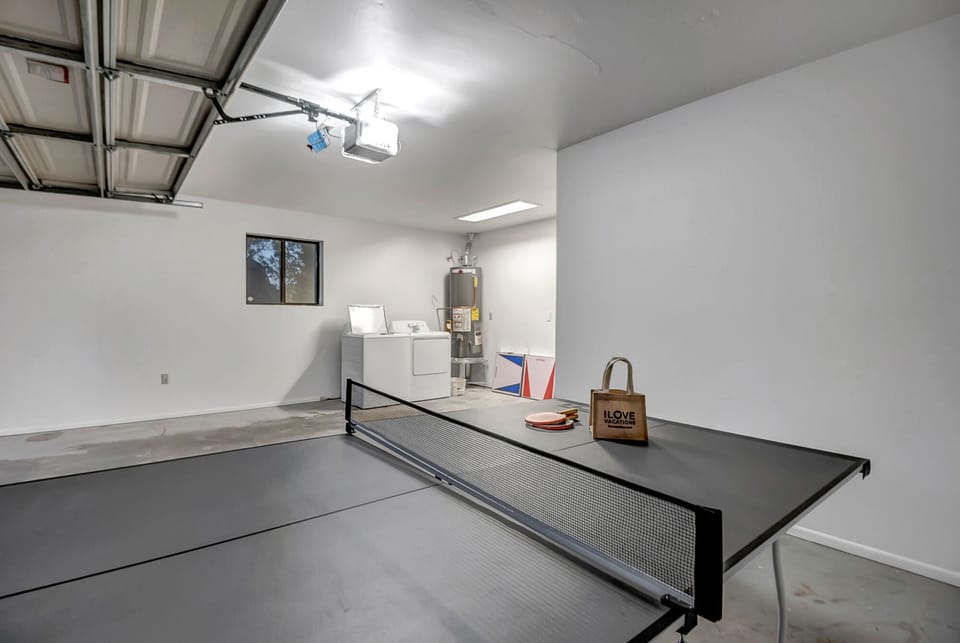 Ping Pong Table in the Garage
