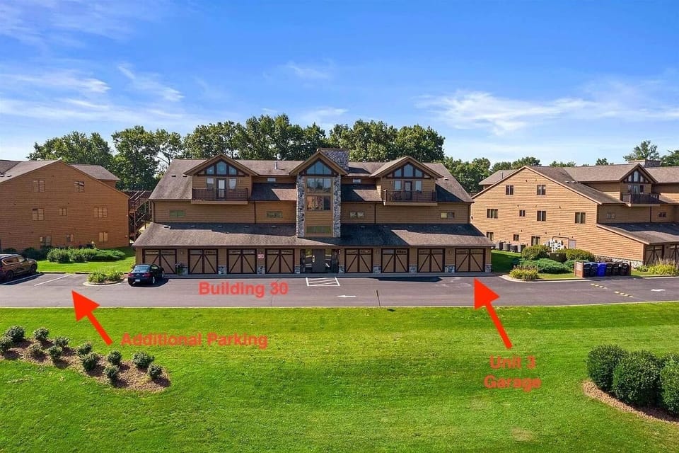 Front of building 30. Garage to the unit is the last one on the right. 
