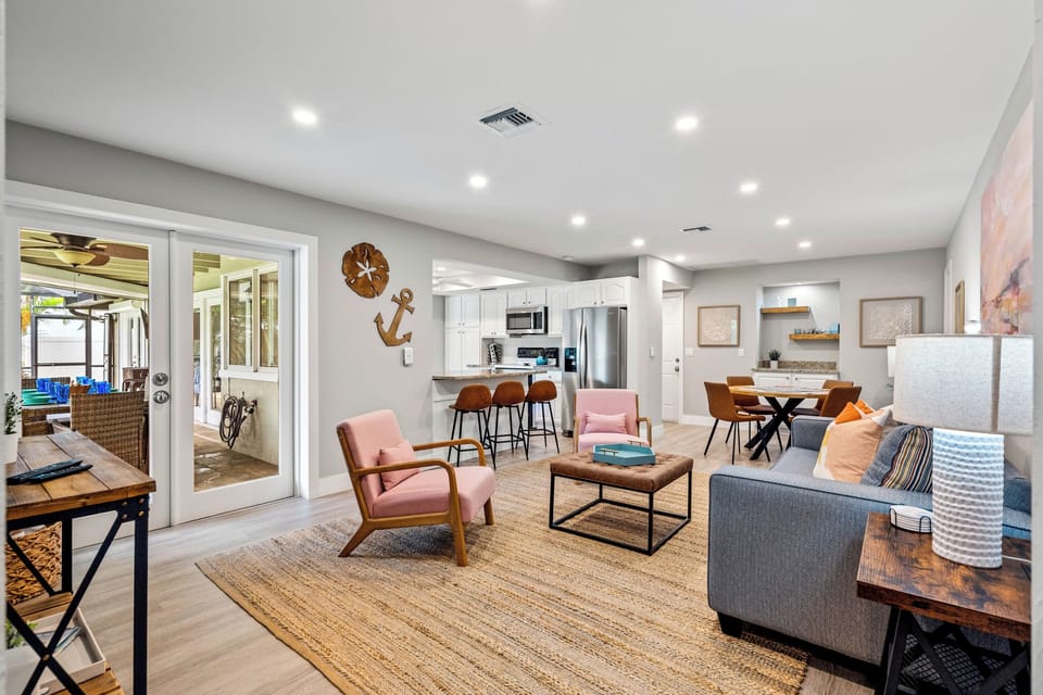The second living room has a pullout couch