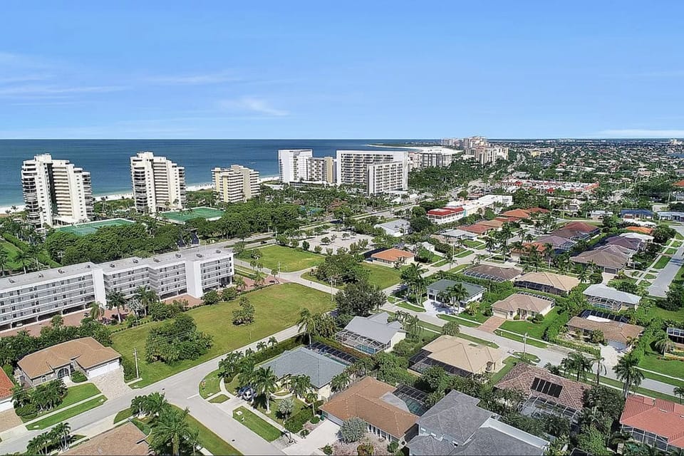 Aerial view shows just how close you are to the beach