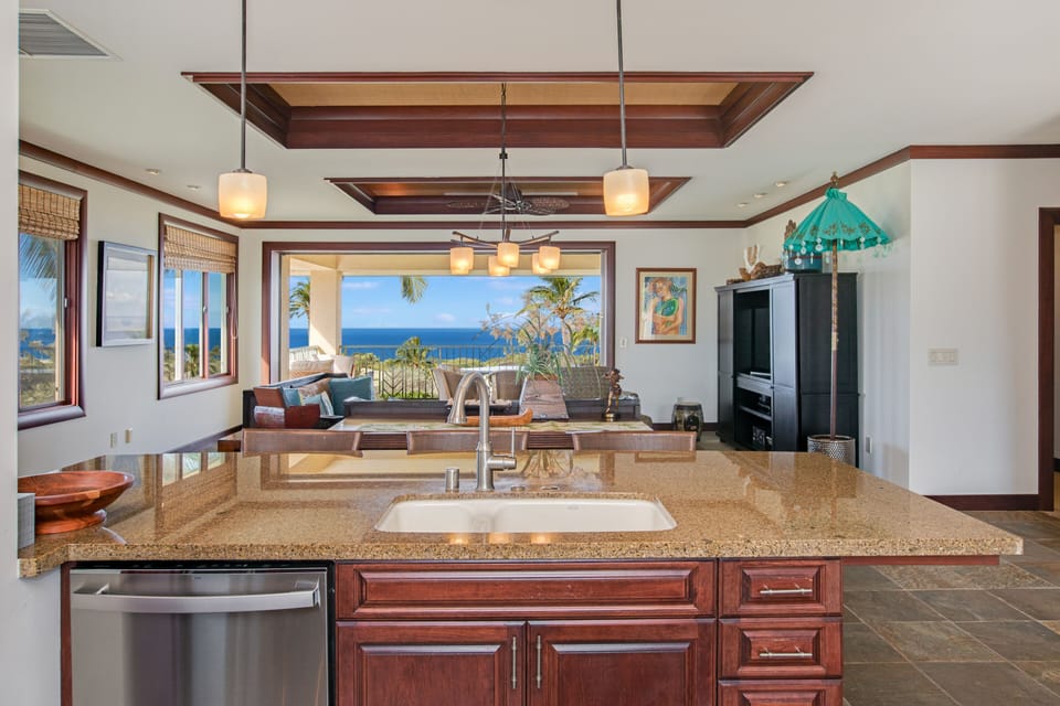 Enjoy making island inspired meals while gazing a the ocean