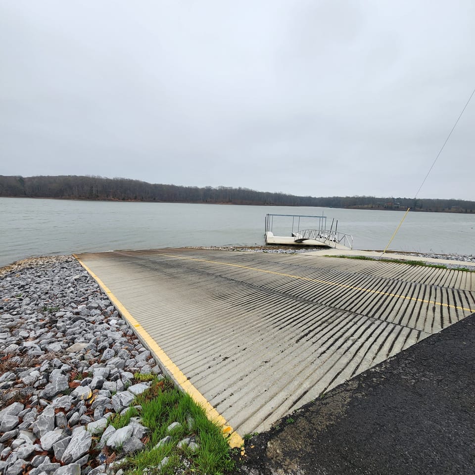 Public boat ramp . Less than 1 mile up the road.  End of Big Bear hwy