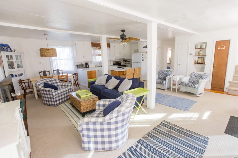 Living Room - It's classic OBX this homey vibe is cozy and inviting to all.