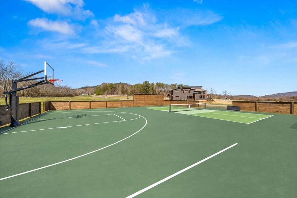 Enjoy a game of pickleball or basketball from the community sports court right across from your cabin!