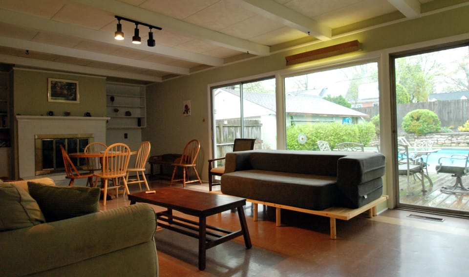 Den near outdoors pool