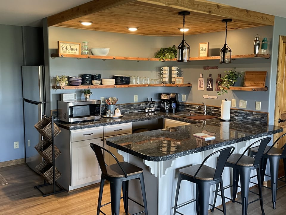 Fully stocked kitchenette 