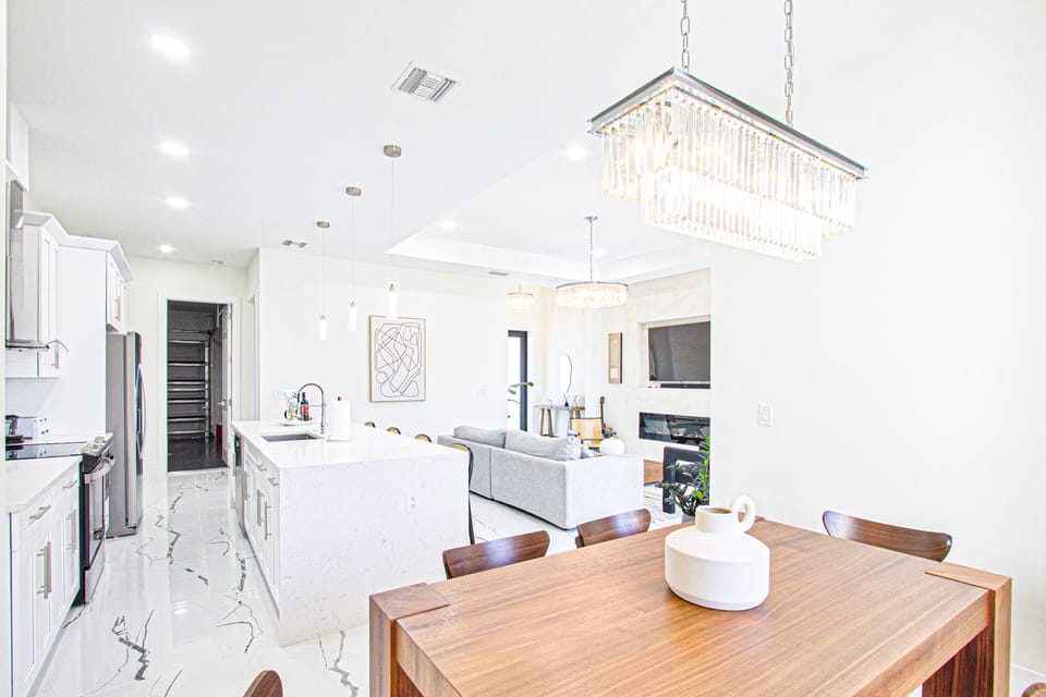 Dining room and kitchen