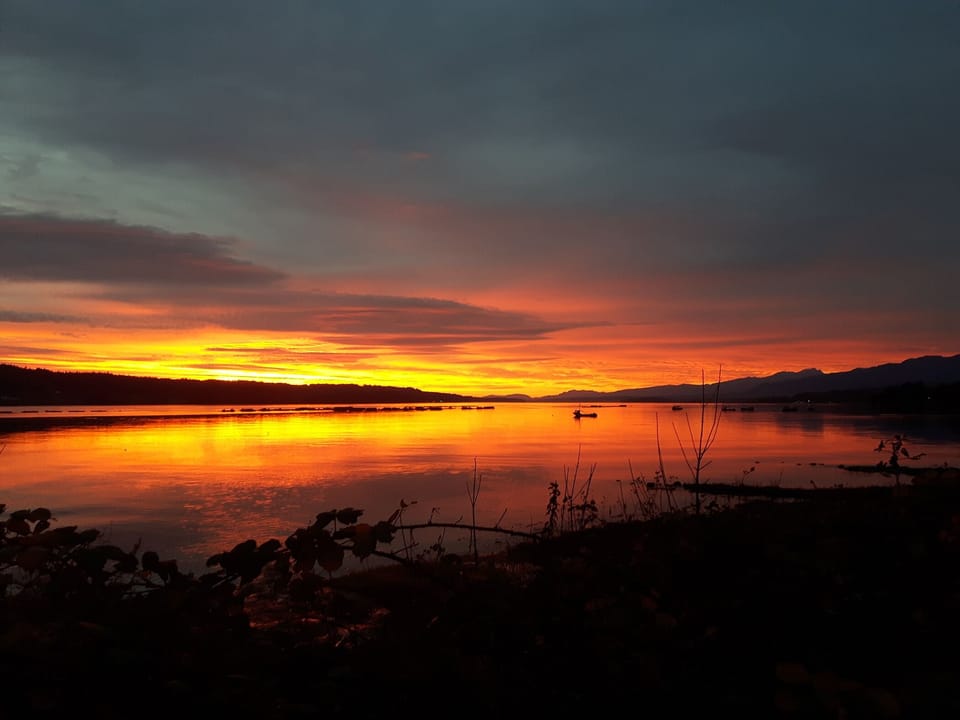 Sunrise from nearby beach