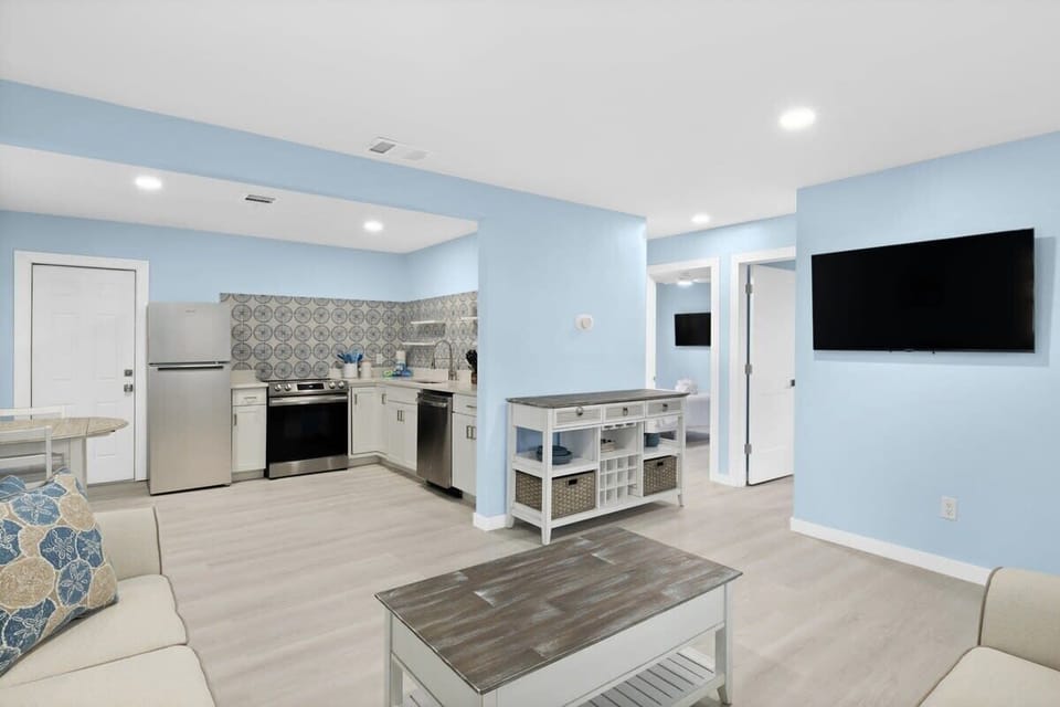 Flat screen smart TV in living room